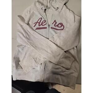 Aeropostale Aero Sweater Zip Up Womens Size SM Hoodie Gray